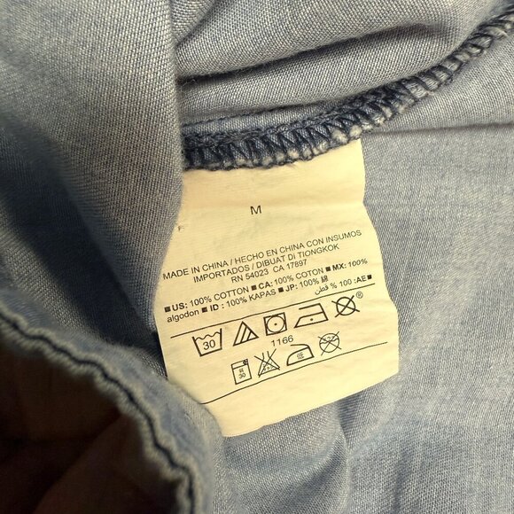Old Navy Two Tone Denim/Chambray Shirt Dress, Medium, EUC - Picture 7 of 11